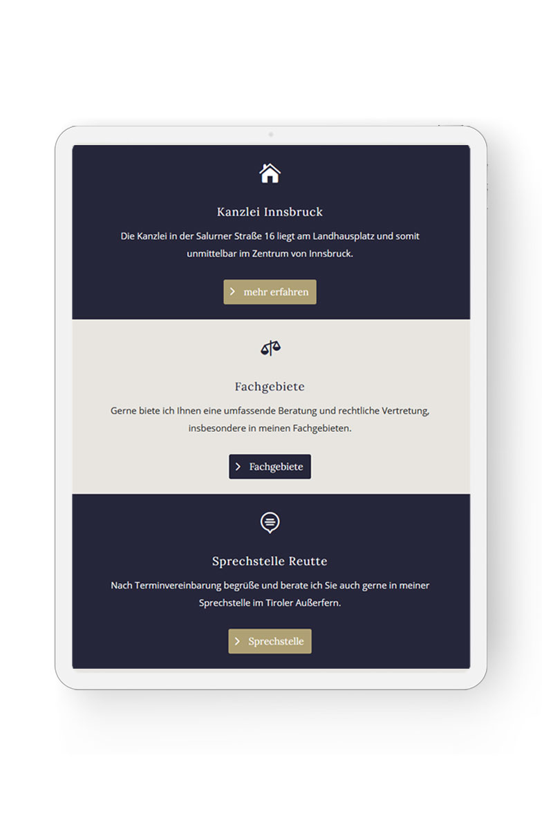 Website für Rechtsanwaltskanzlei