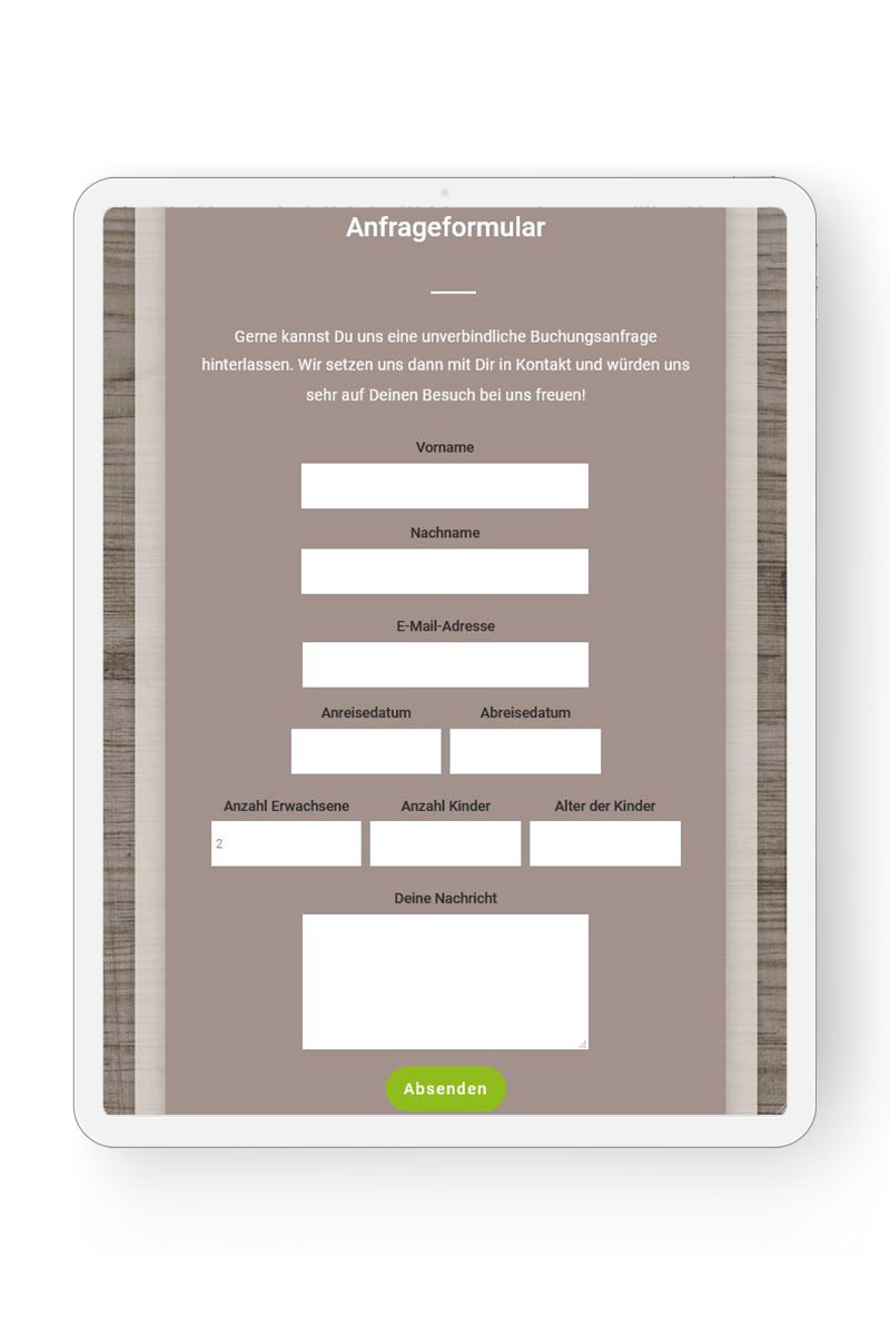 Responsive Website für Apartments
