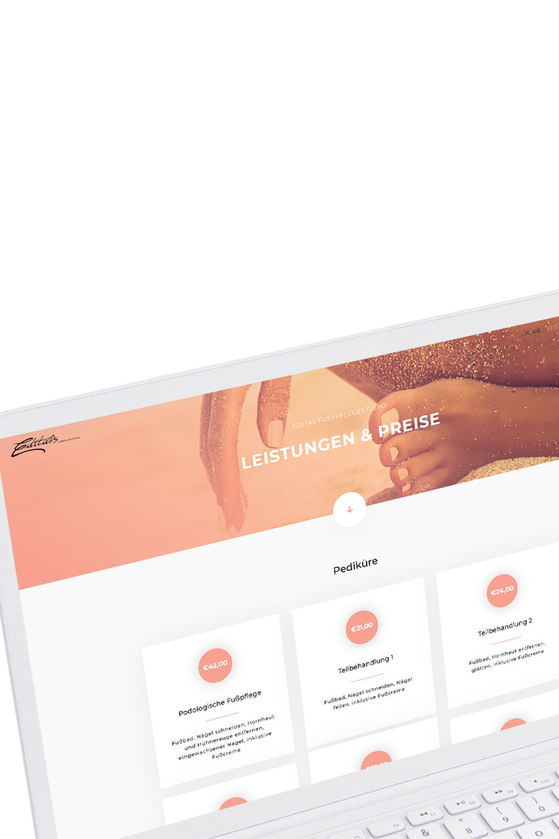 Responsive Website für Fußpflege Studio