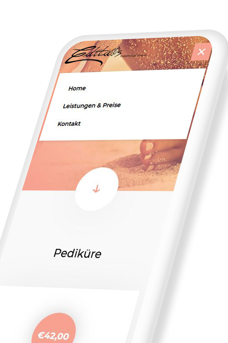 Responsive Website für Fußpflege Studio