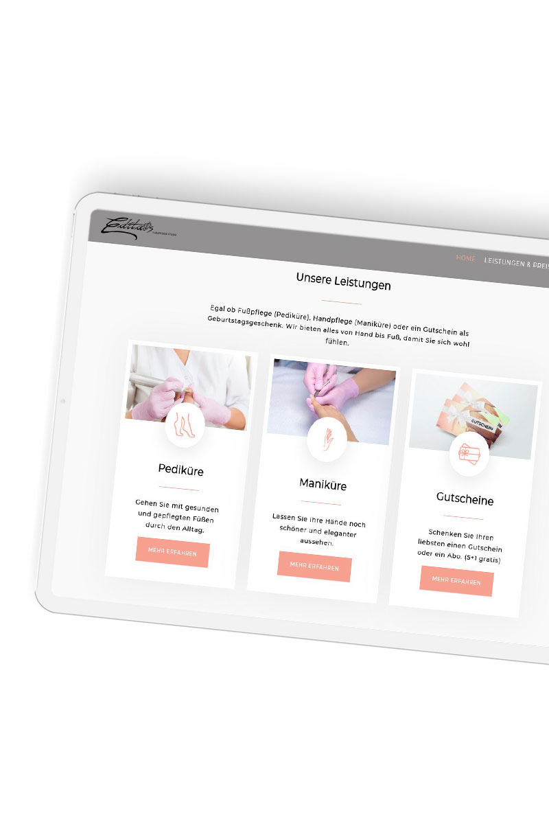 Responsive Website für Fußpflege Studio