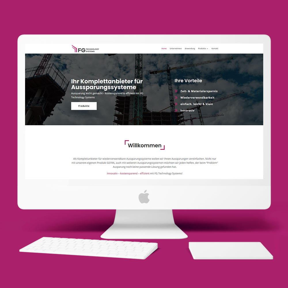 Responsive Website für Anbieter von Aussparungssystemen