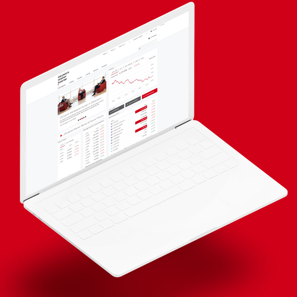 Website für Wertpapierbörse