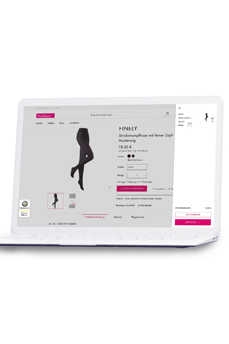 E-Commerce Konzept Modische Strumpfwaren